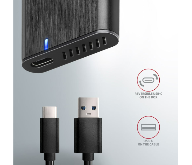 Axagon EEM2-SBC, USB-C 3.2 Gen 2 - M.2 SATA SSD RAW box, bezśrubowy - 1353419 - zdjęcie 6